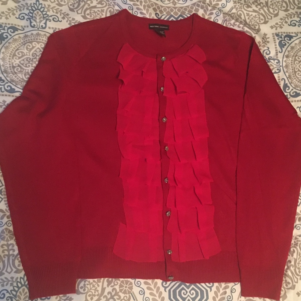 New York & Co red cardigan sweater. Size XL